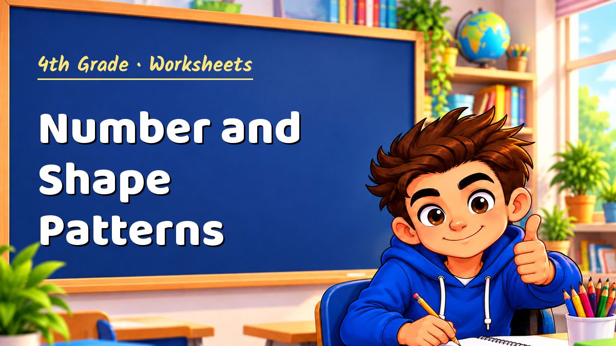 4th Grade math worksheet: Number and Shape Patterns – Maths PDF