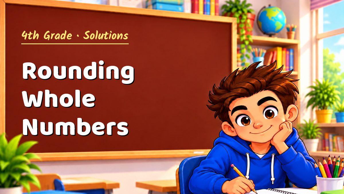 4th Grade math worksheet solutions: Rounding Whole Numbers – Maths PDF