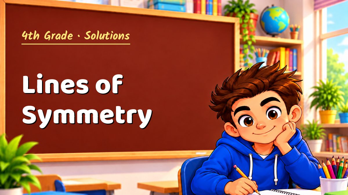 4th Grade math worksheet solutions: Lines of Symmetry – Maths PDF