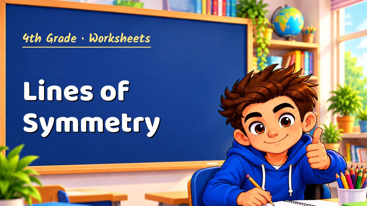 4th Grade math worksheet: Lines of Symmetry – Maths PDF