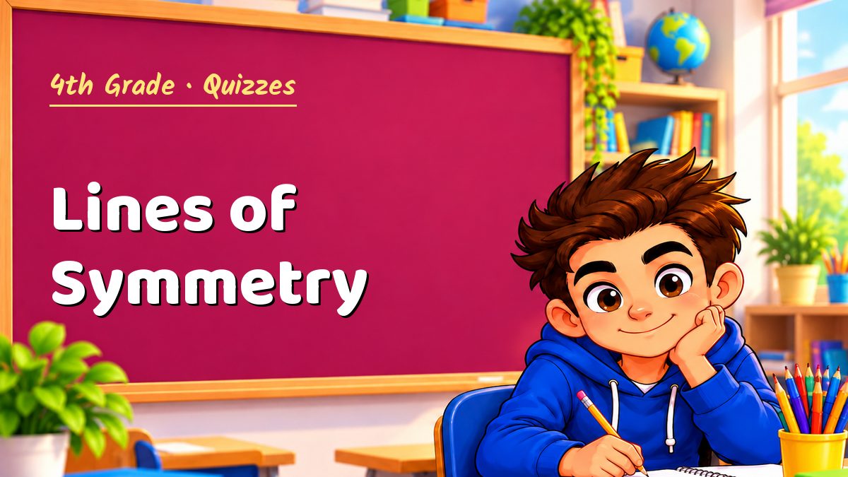 4th Grade math quiz: Lines of Symmetry – Maths PDF