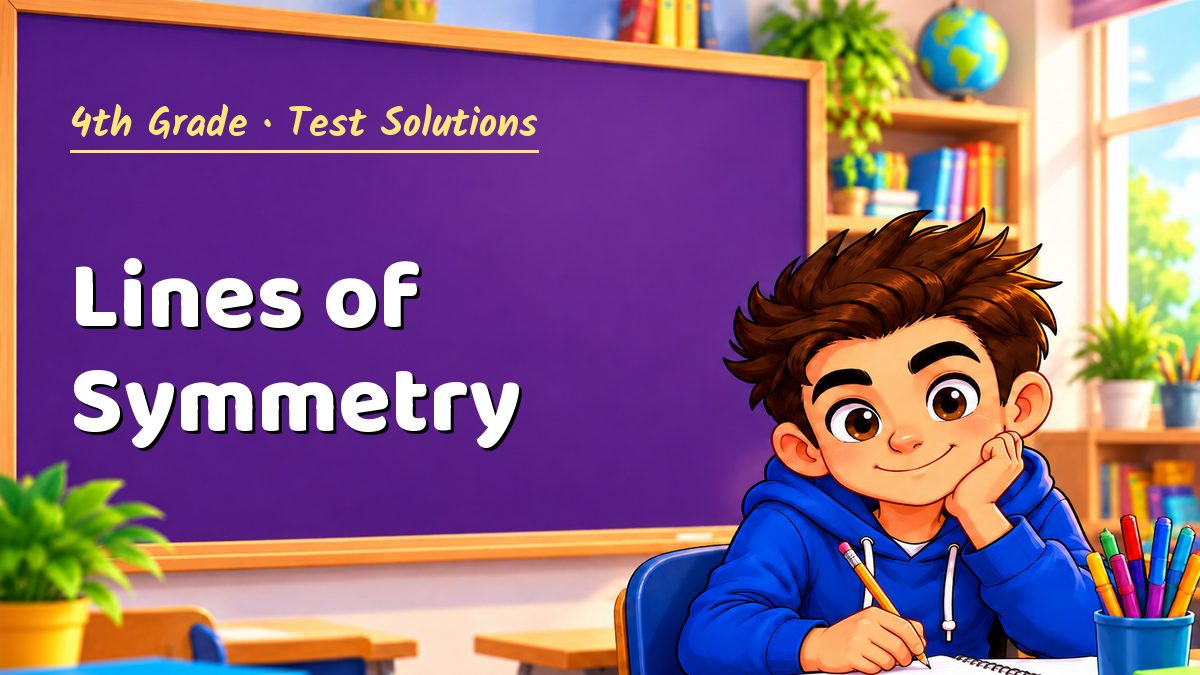 4th Grade math test solutions: Lines of Symmetry – Maths PDF