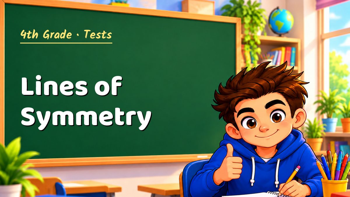 4th Grade math test: Lines of Symmetry – Maths PDF