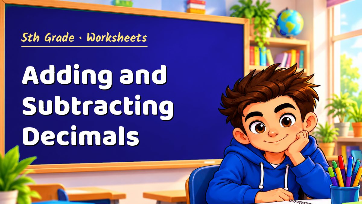 5th Grade math worksheet: Adding and Subtracting Decimals – Maths PDF