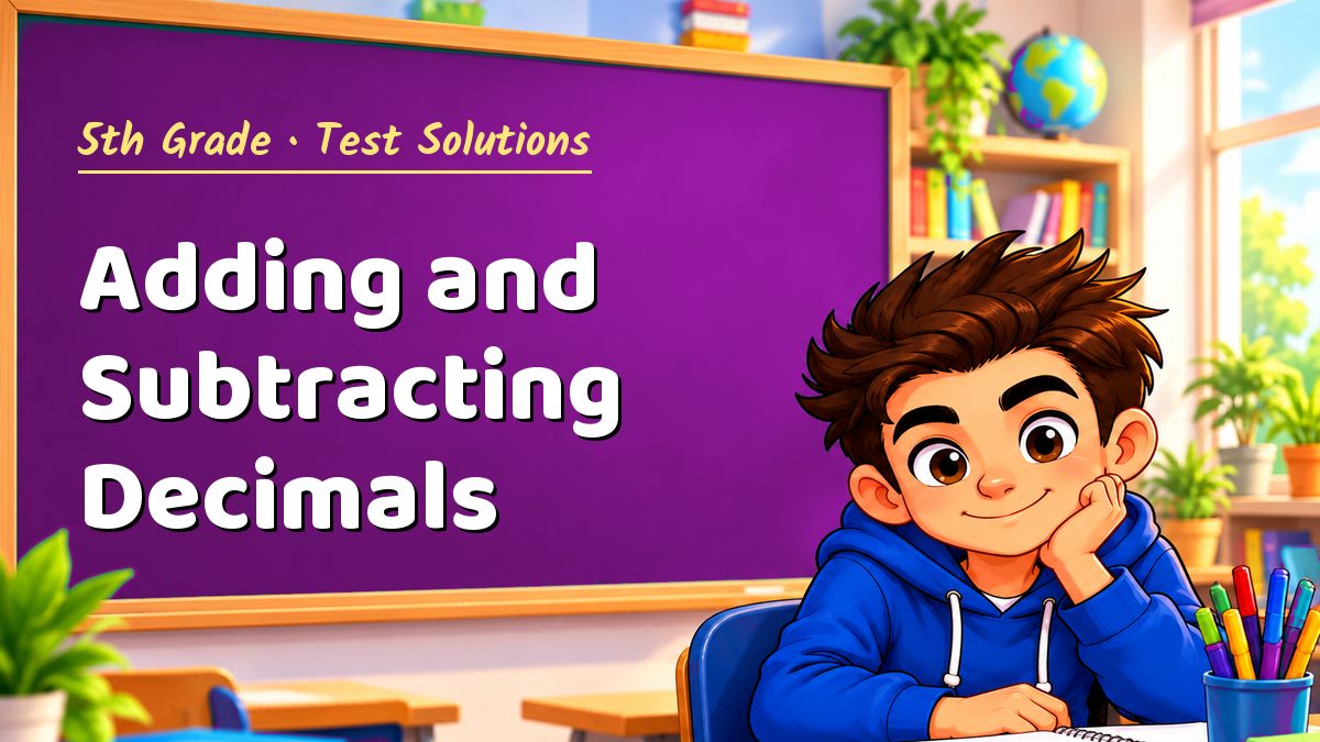 5th Grade math test solutions: Adding and Subtracting Decimals – Maths PDF