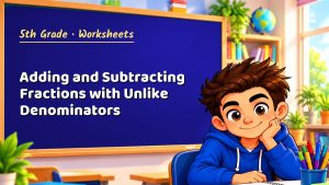 5th Grade Adding and Subtracting Fractions with Unlike Denominators Worksheet (PDF)