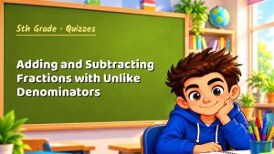 5th Grade Adding and Subtracting Fractions with Unlike Denominators Quiz: 10 Questions with Explanations