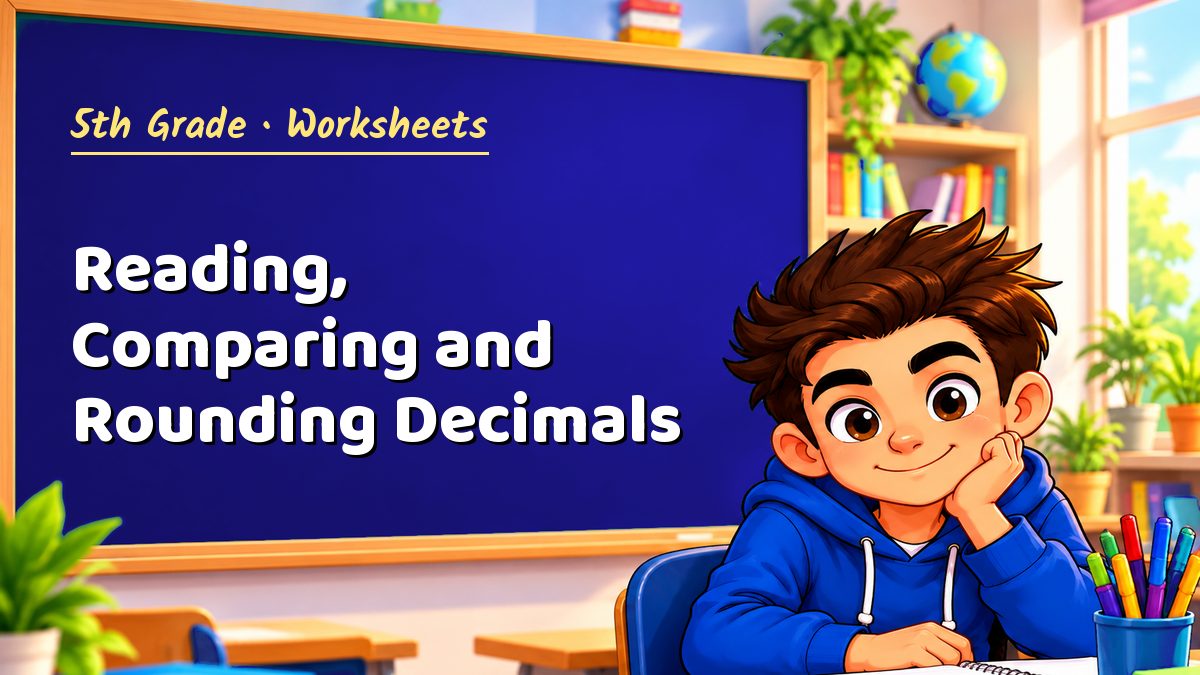 5th Grade math worksheet: Reading, Comparing and Rounding Decimals – Maths PDF