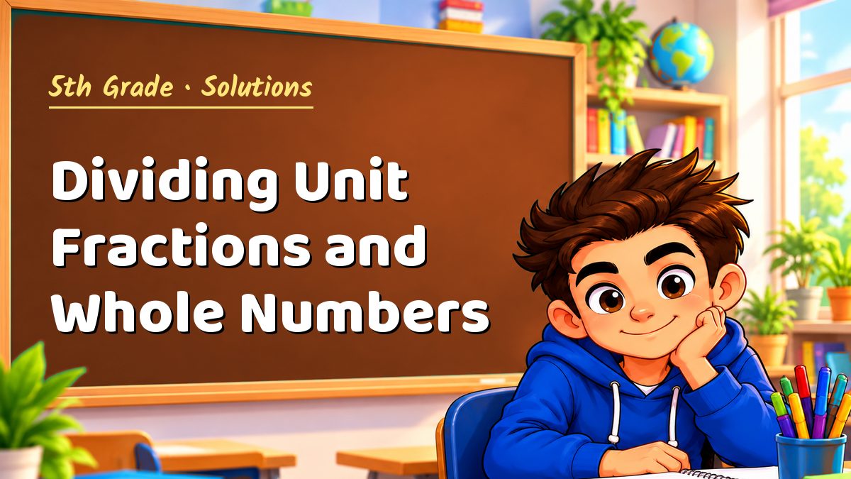 5th Grade math worksheet solutions: Dividing Unit Fractions and Whole Numbers – Maths PDF