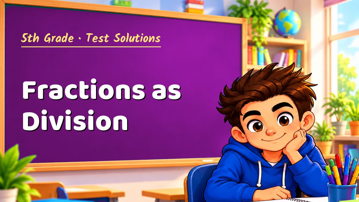 5th Grade math test solutions: Fractions as Division – Maths PDF