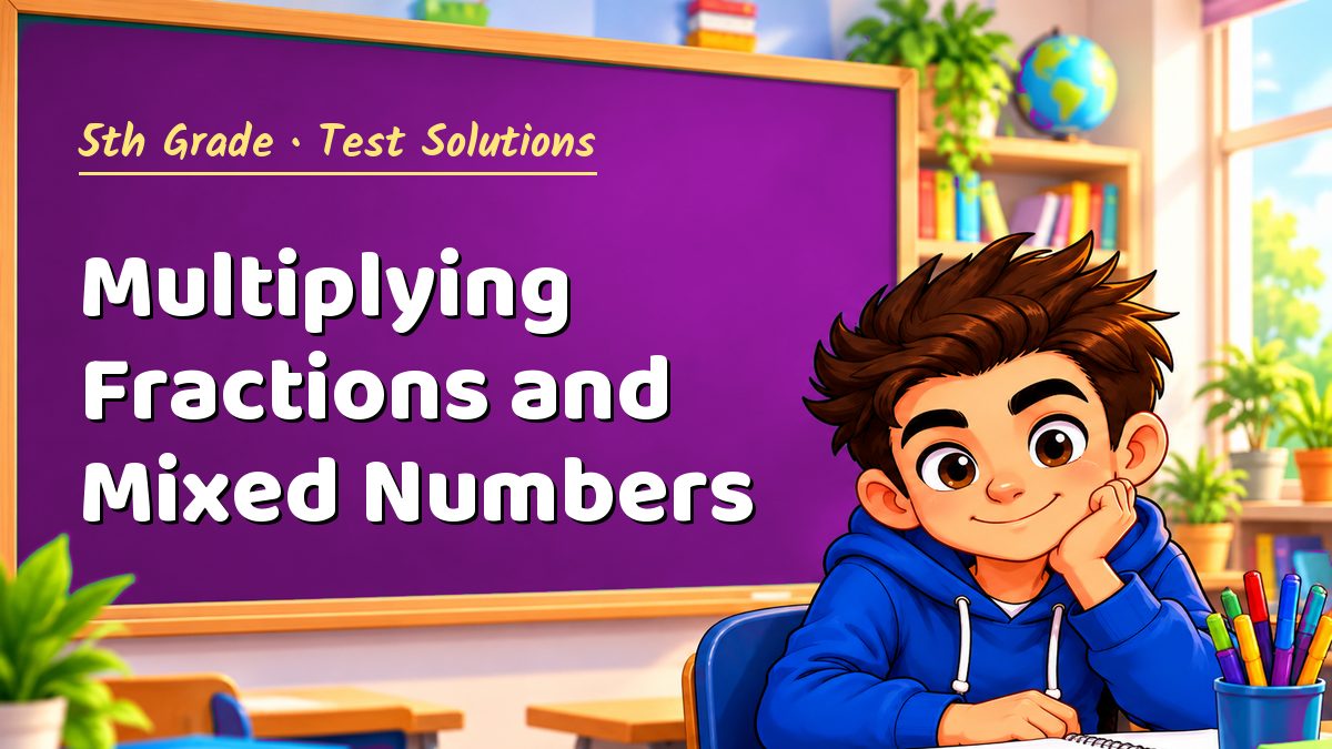 5th Grade math test solutions: Multiplying Fractions and Mixed Numbers – Maths PDF
