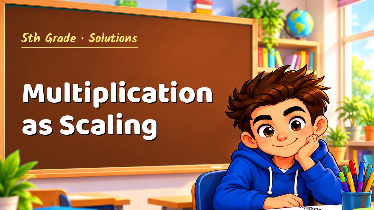 5th Grade math worksheet solutions: Multiplication as Scaling – Maths PDF