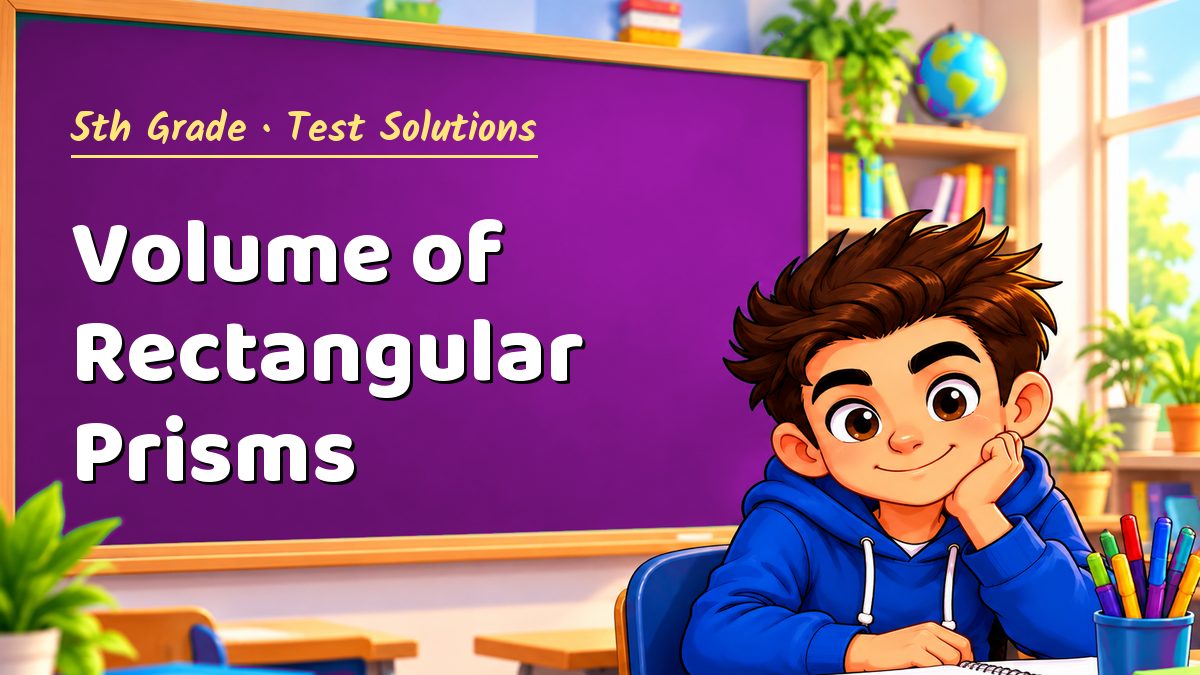 5th Grade math test solutions: Volume of Rectangular Prisms – Maths PDF