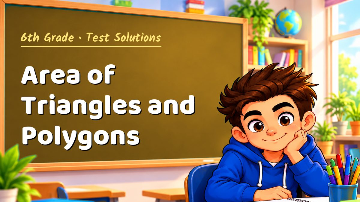 6th Grade math test solutions: Area of Triangles and Polygons – Maths PDF