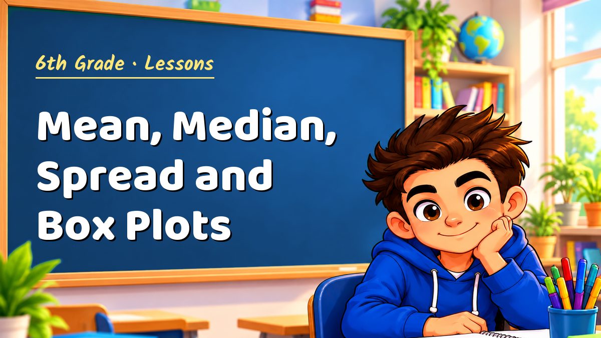 6th Grade math lesson: Mean, Median, Spread and Box Plots – Maths PDF