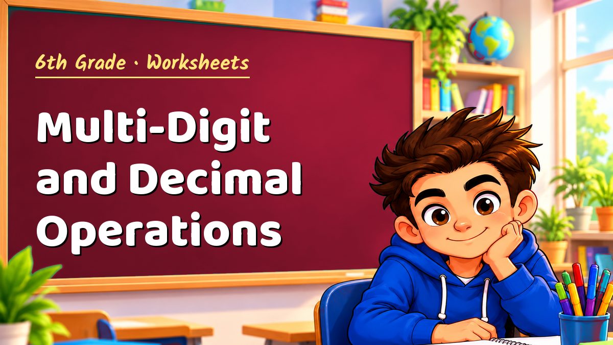6th Grade math worksheet: Multi-Digit and Decimal Operations – Maths PDF