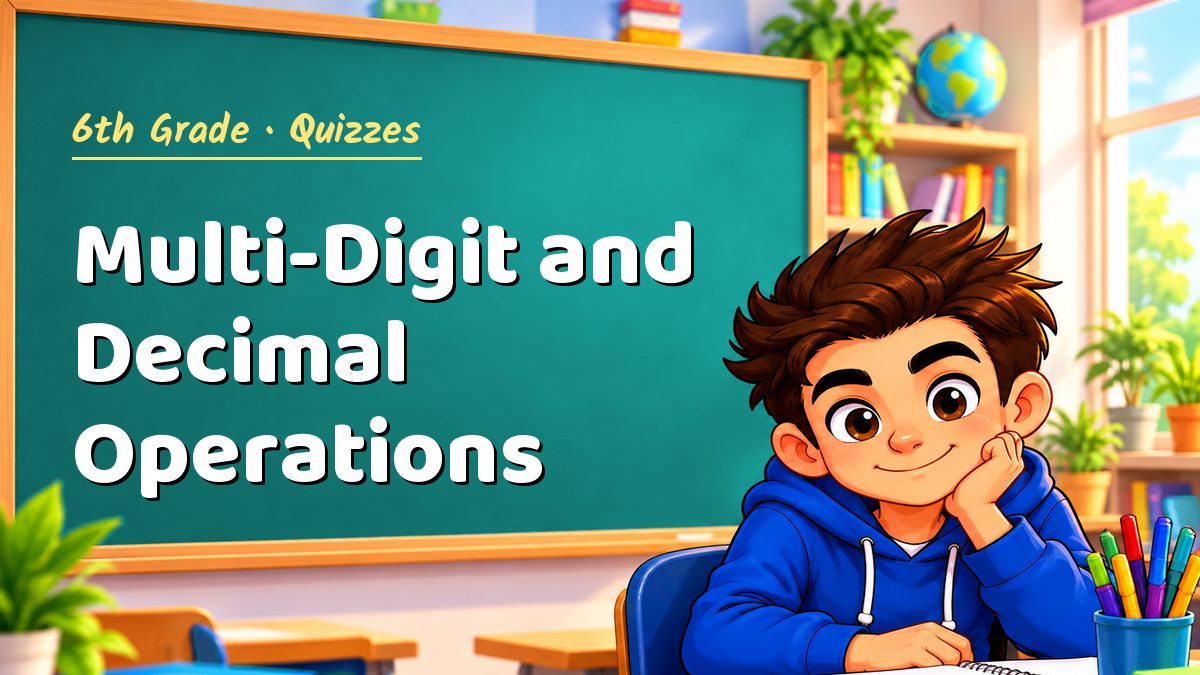 6th Grade math quiz: Multi-Digit and Decimal Operations – Maths PDF