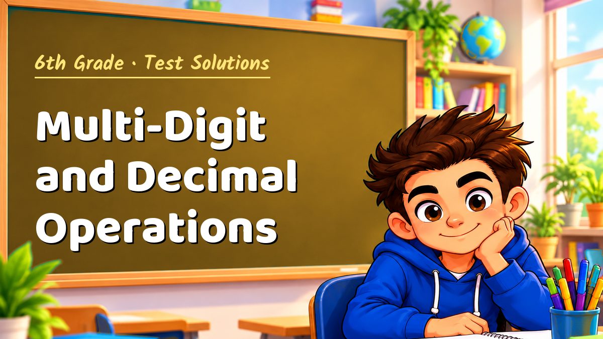 6th Grade math test solutions: Multi-Digit and Decimal Operations – Maths PDF