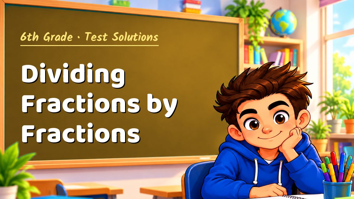 6th Grade math test solutions: Dividing Fractions by Fractions – Maths PDF