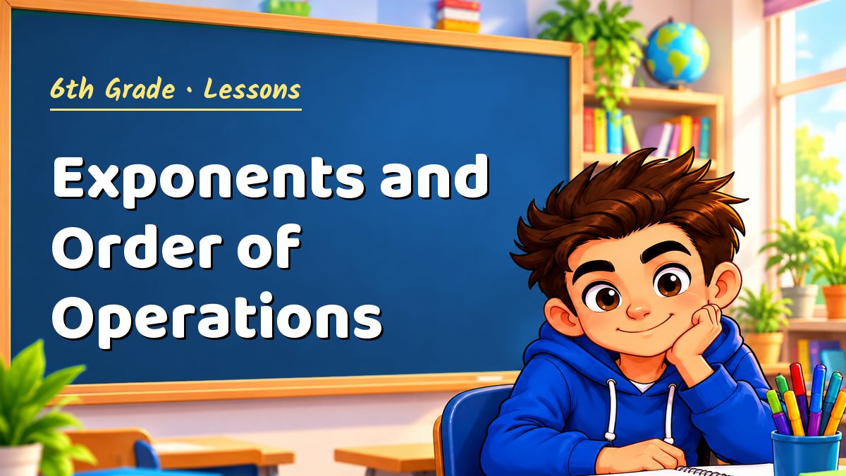 6th Grade math lesson: Exponents and Order of Operations – Maths PDF