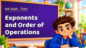 6th Grade Exponents and Order of Operations Test with Point Values (PDF)