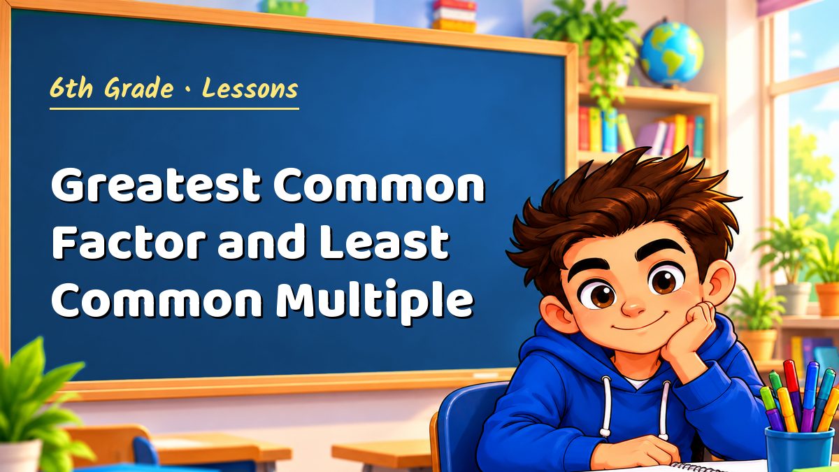 6th Grade math lesson: Greatest Common Factor and Least Common Multiple – Maths PDF