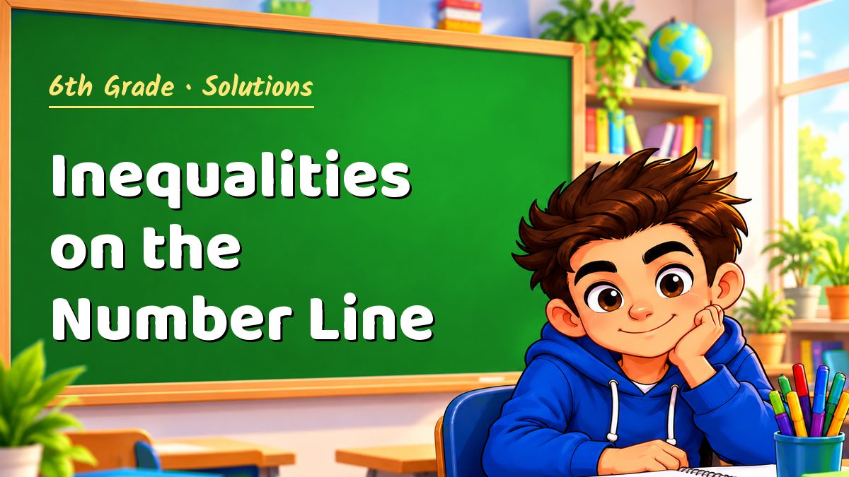 6th Grade math worksheet solutions: Inequalities on the Number Line – Maths PDF