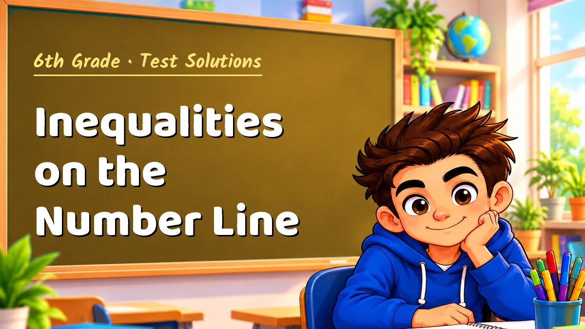 6th Grade math test solutions: Inequalities on the Number Line – Maths PDF