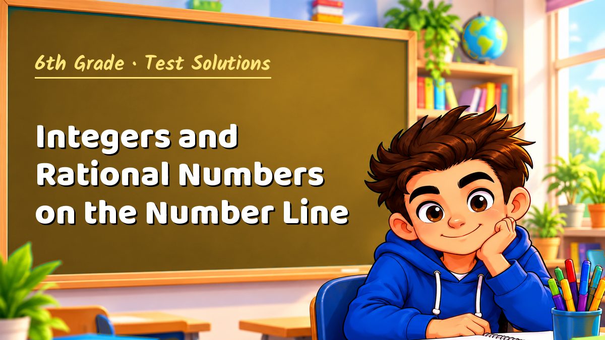 6th Grade math test solutions: Integers and Rational Numbers on the Number Line – Maths PDF