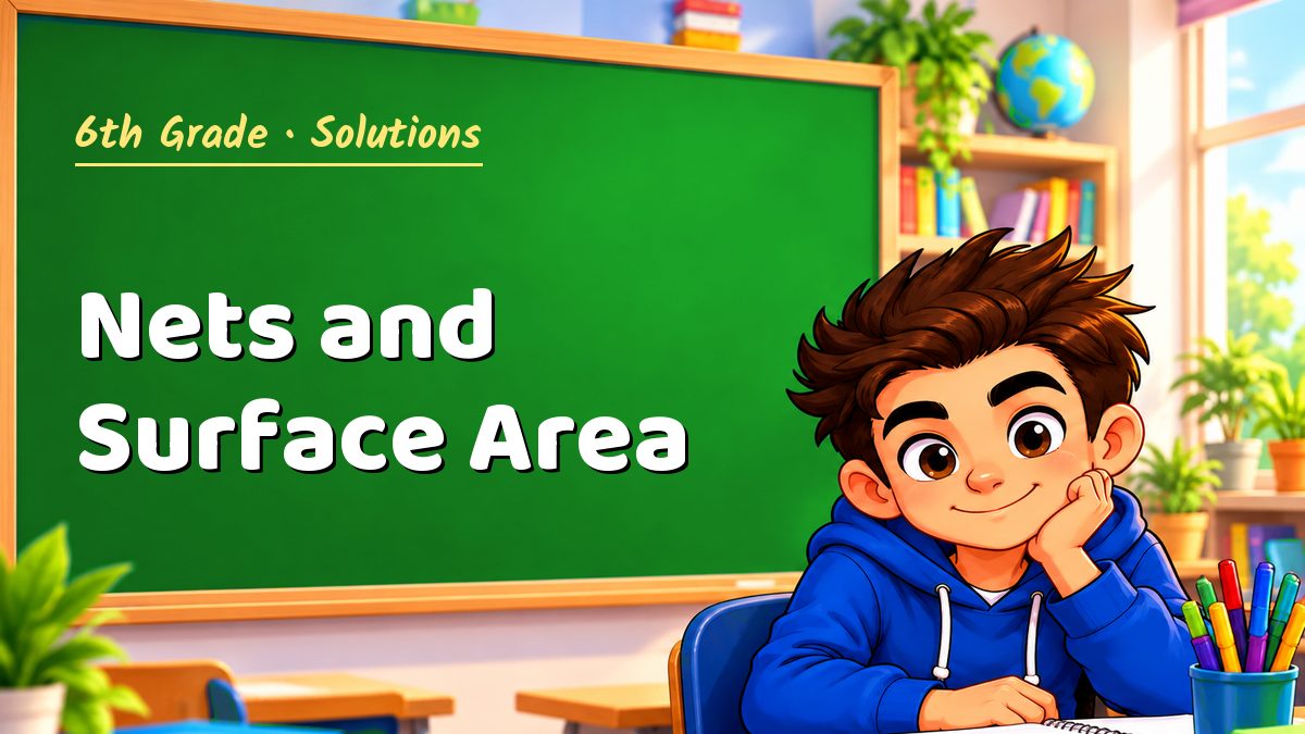 6th Grade math worksheet solutions: Nets and Surface Area – Maths PDF