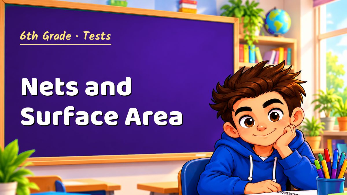 6th Grade math test: Nets and Surface Area – Maths PDF