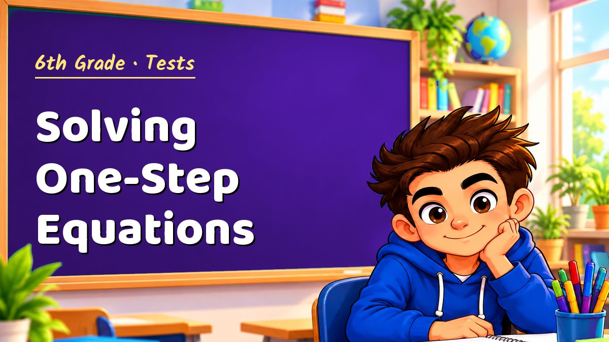 6th Grade math test: Solving One-Step Equations – Maths PDF