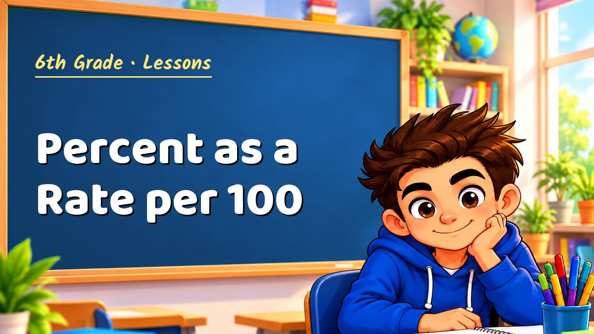 6th Grade math lesson: Percent as a Rate per 100 – Maths PDF