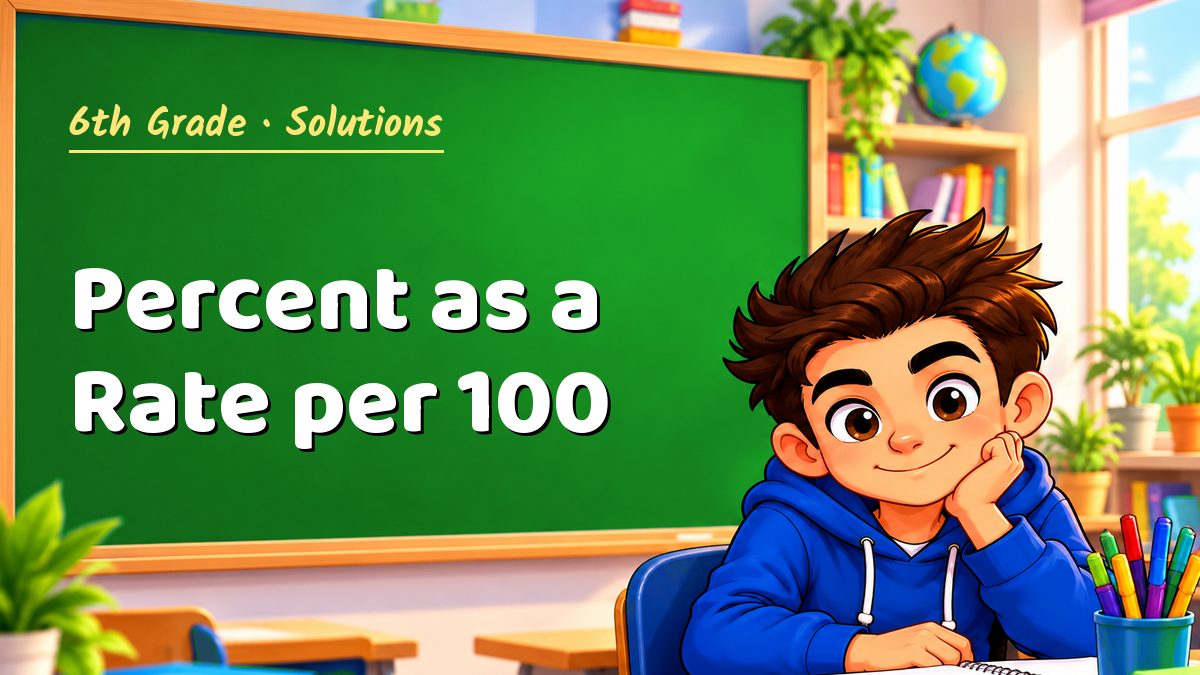 6th Grade math worksheet solutions: Percent as a Rate per 100 – Maths PDF