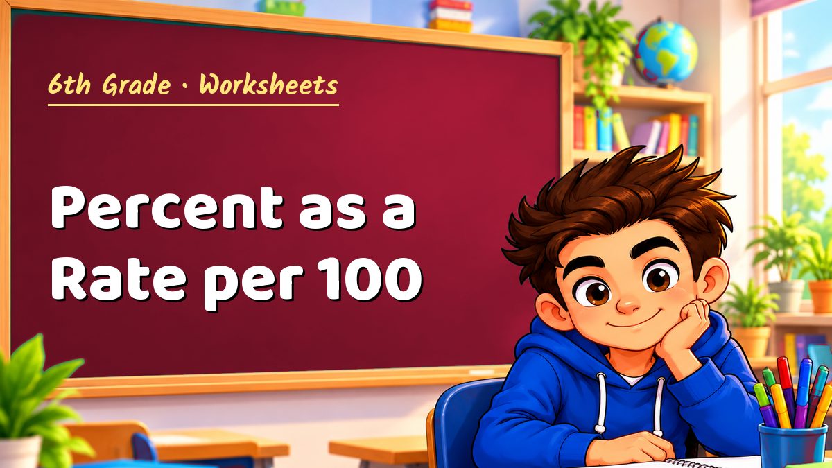 6th Grade math worksheet: Percent as a Rate per 100 – Maths PDF