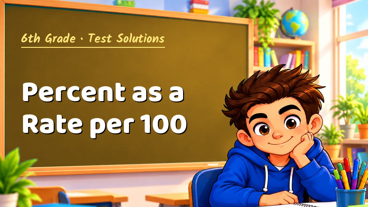 6th Grade math test solutions: Percent as a Rate per 100 – Maths PDF
