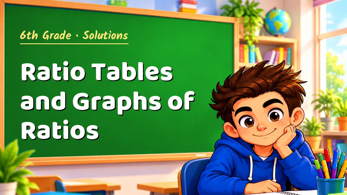 6th Grade math worksheet solutions: Ratio Tables and Graphs of Ratios – Maths PDF