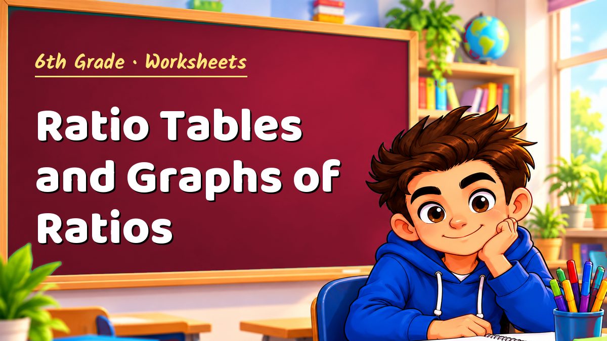 6th Grade math worksheet: Ratio Tables and Graphs of Ratios – Maths PDF