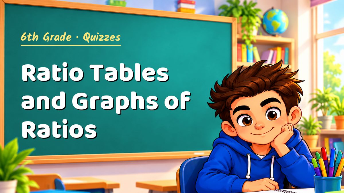 6th Grade math quiz: Ratio Tables and Graphs of Ratios – Maths PDF