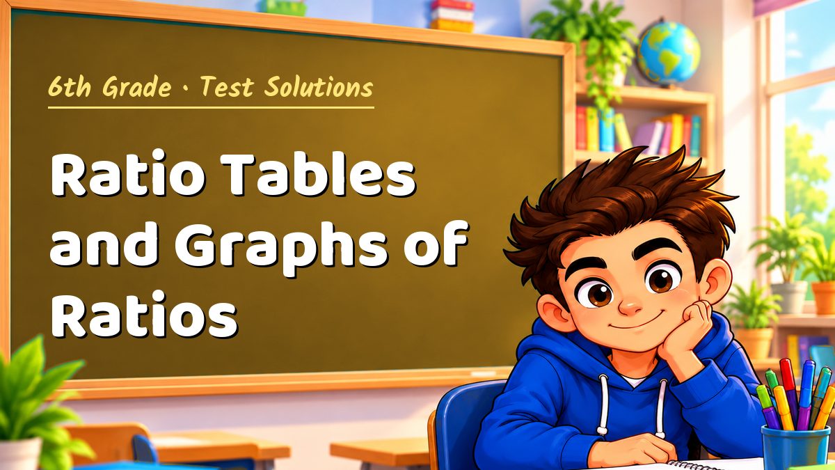 6th Grade math test solutions: Ratio Tables and Graphs of Ratios – Maths PDF