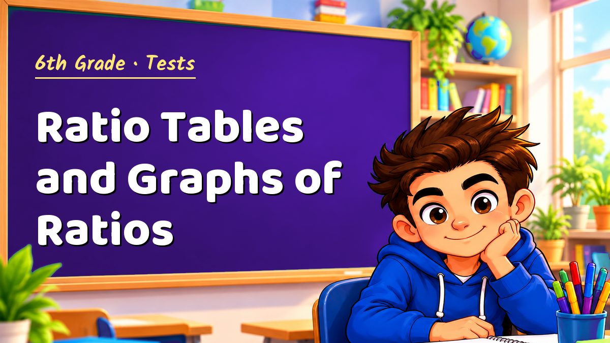 6th Grade math test: Ratio Tables and Graphs of Ratios – Maths PDF