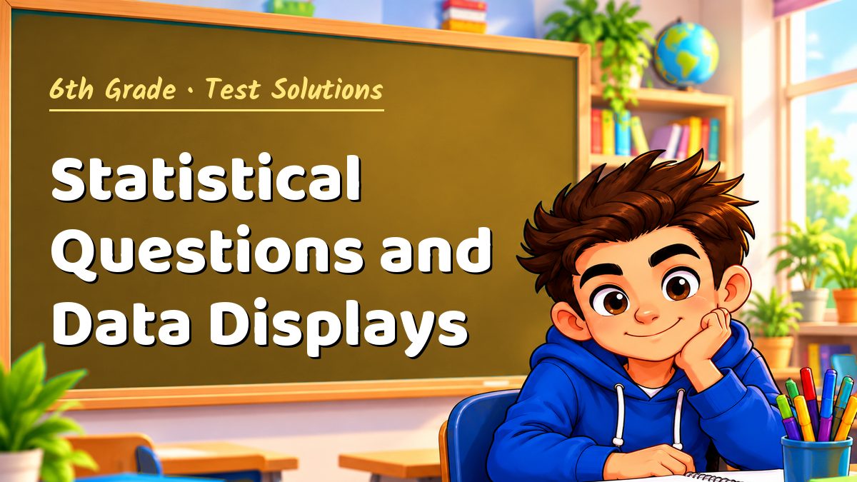 6th Grade math test solutions: Statistical Questions and Data Displays – Maths PDF
