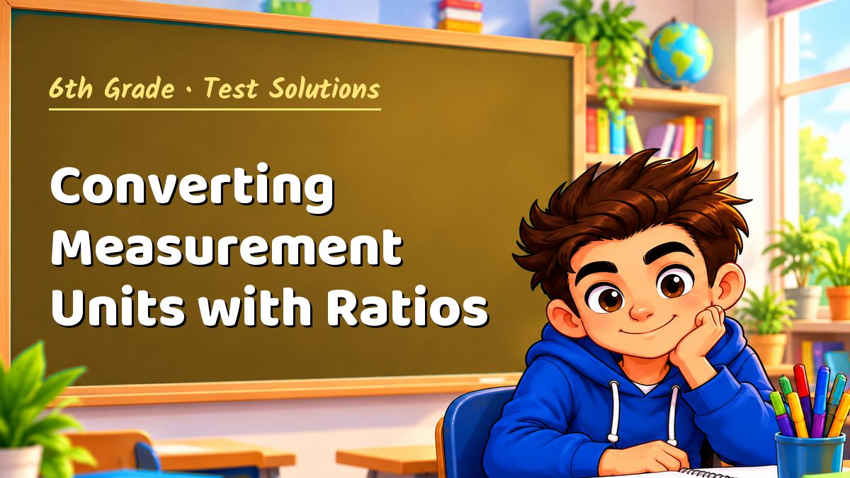 6th Grade math test solutions: Converting Measurement Units with Ratios – Maths PDF