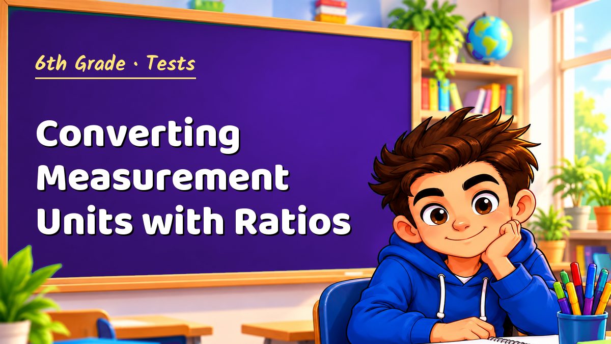6th Grade math test: Converting Measurement Units with Ratios – Maths PDF