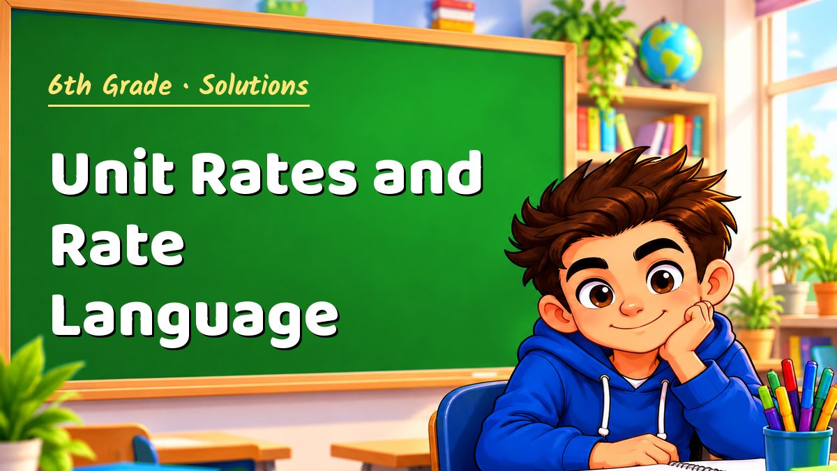 6th Grade math worksheet solutions: Unit Rates and Rate Language – Maths PDF