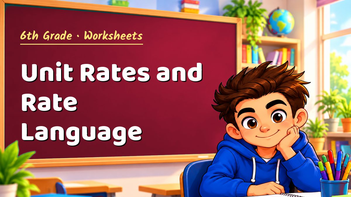 6th Grade math worksheet: Unit Rates and Rate Language – Maths PDF