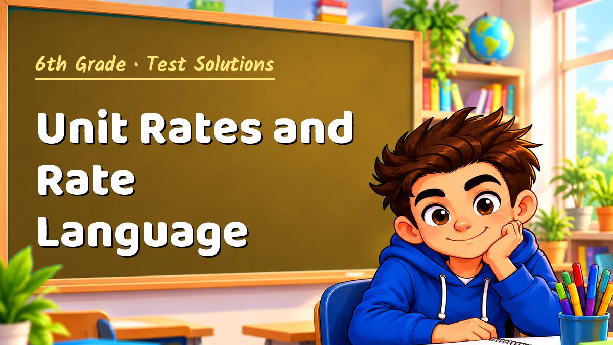 6th Grade math test solutions: Unit Rates and Rate Language – Maths PDF