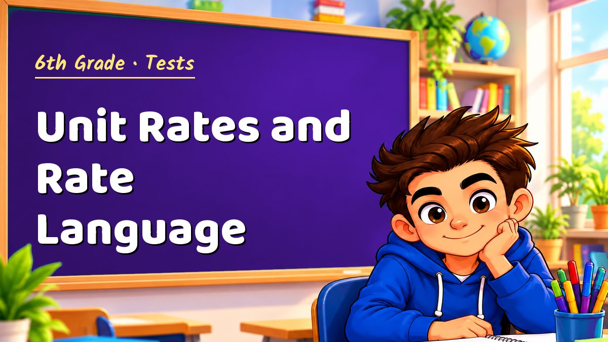 6th Grade math test: Unit Rates and Rate Language – Maths PDF