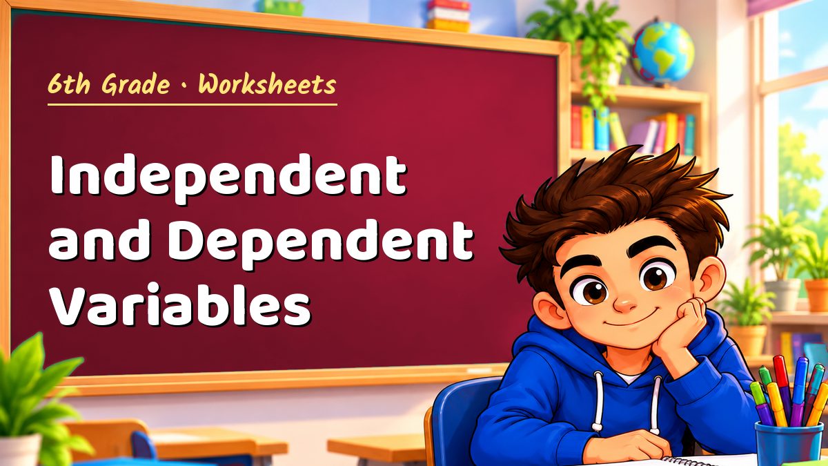 6th Grade math worksheet: Independent and Dependent Variables – Maths PDF