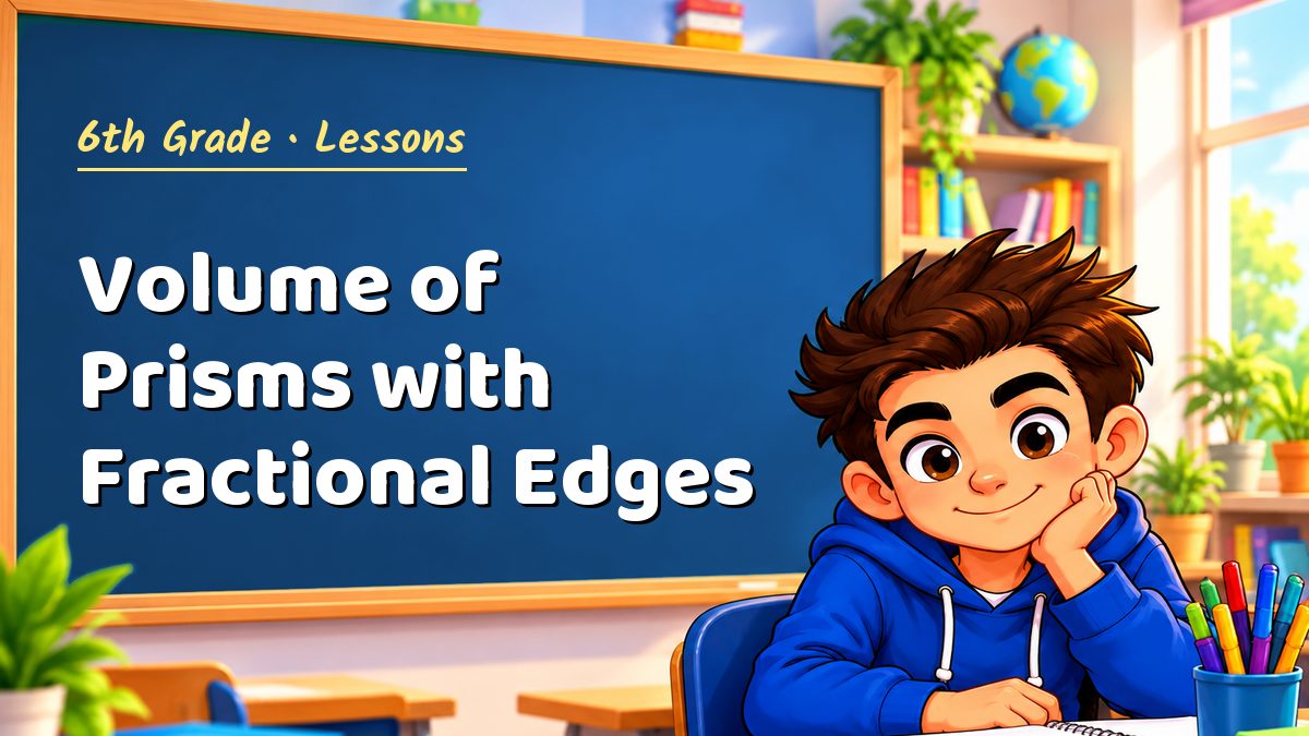 6th Grade math lesson: Volume of Prisms with Fractional Edges – Maths PDF